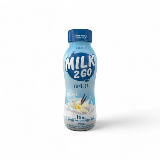Milk2Go 1% Vanilla Partly Skimmed Milk, 310 mL