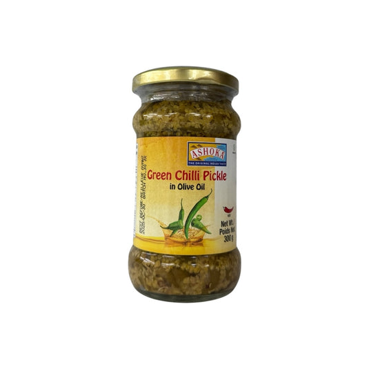 Green Chilli Pickle In Olive Oil